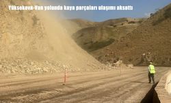Yüksekova-Van yoluna düşen kaya parçaları ulaşımı aksattı