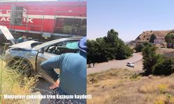 Manzarayı çekerken tren kazasını kaydetti