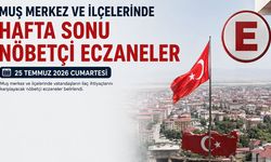 Muş'ta 25 Temmuz Cumartesi günü hizmet verecek eczaneler açıklandı