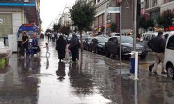 Erzurum yağmur ve dolu etkili oldu
