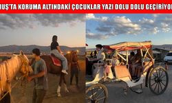 Muş’ta koruma altındaki çocuklar, Tarihi Murat Köprüsü’nde ata bindiler
