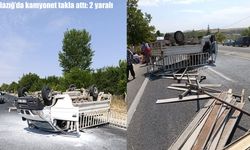 Elazığ’da kamyonet takla attı: 2 yaralı