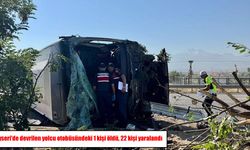 Kayseri'de devrilen yolcu otobüsünde bilanço ağırlaştı: 1 ölü, 2'si ağır 22 yaralı