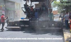 Kars’ta şehir içi yollarda asfalt seferberliği: Faikbey Caddesi yenileniyor
