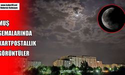 Muş semalarında dolunay ve bulutların büyüleyici buluşması