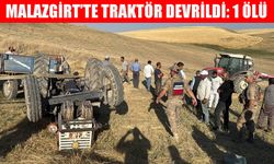 Malazgirt'te takla atan traktörün sürücüsü hayatını kaybetti