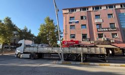 Erzincan’da tırın dorsesi aydınlatma direğine çarptı