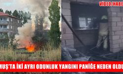 Muş'ta iki ayrı noktada odunluk yangını