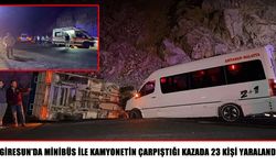 Giresun’da minibüs ile kamyonet çarpıştı: 23 yaralı