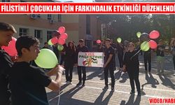 Muş’ta Filistinli çocuklar için gökyüzüne umut balonları bırakıldı