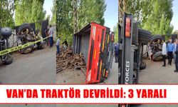 Özalp’ta seyir halindeki traktör devrildi