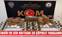 Bingöl’de bir haftalık operasyonlarda 30 şüpheli yakalandı