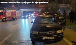 Erzurum'da otomobilin çarptığı genç kız ağır yaralandı