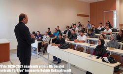 ETÜ’de 2026-2027 akademik yılının ilk dersini "Terörsüz Türkiye" temasıyla Rektör Çakmak verdi