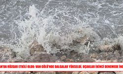 Van’da şiddetli rüzgar: Van Gölü’nde dalgalar yükseldi, uçaklar pas geçti