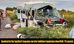 Tarım işçilerini taşıyan minibüs kanala devrildi: 15 kişi yaralandı