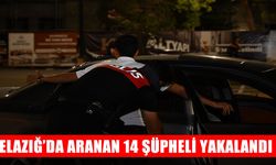Elazığ’da geniş çaplı asayiş uygulaması: Aranan 14 şüpheli yakalandı