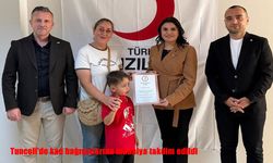 Tunceli'de kan bağışçılarına madalya takdim edildi