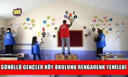Gönüllü gençler köy okulunu çocuklar için yeniledi
