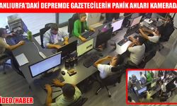 Deprem anında panik yaşayan gazeteciler saniyeler sonra görevinin başına döndü
