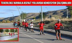 Muşlu kayakçılar kış sezonuna asfalt yollarda hazırlanıyor