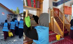 Erzincan’da öğrencilerden cami temizliğine destek