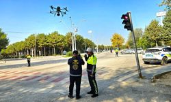 Elazığ’da KPSS adaylarının kullandığı yollar dronla denetlendi
