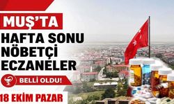 Muş’ta 18 Ekim Pazar günü nöbetçi eczaneleri açıklandı