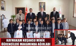 Minik öğrencilerden Bulanık Kaymakamı Koşansu'ya ziyaret