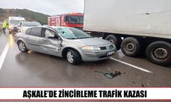 Aşkale’de yağış sonrası zincirleme kaza