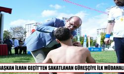 Güreş müsabakasında sakatlanan minik sporculara başkan Geçit’ten destek