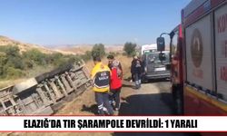 Elazığ-Tunceli kara yolunda tır şarampole yuvarlandı