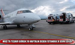 Muş’ta kalp hastası bebek uçak ambulansla İstanbul’a nakledildi