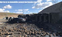 Ağrı'da tır ile otomobil çarpıştı: 4 ölü, 1 yaralı