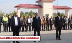 Patnos’ta muhtarlar günü dolayısıyla çelenk sunma töreni düzenlendi