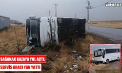 Muş'ta yağmur nedeniyle kayganlaşan yolda korkutan kaza
