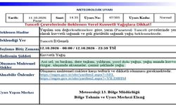 Tunceli için kuvvetli yağış uyarısı