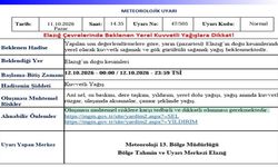 Elazığ için kuvvetli yağış uyarısı