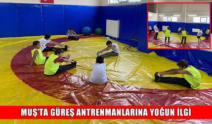 Korkut’ta düzenlenen güreş antrenmanlarına yoğun katılım