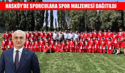 Hasköy’de amatör spor kulüplerine spor malzemesi dağıtıldı