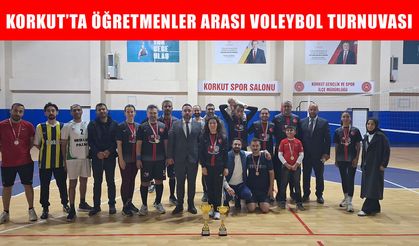 Korkut'ta öğretmenler voleybol turnuvasında buluştu