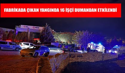Fabrikada çıkan yangında 16 işçi dumandan etkilendi