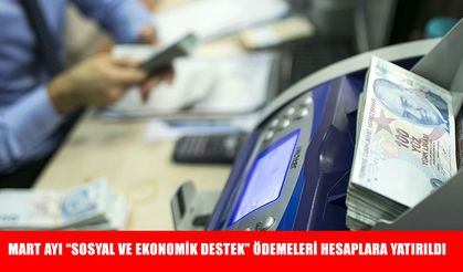 Mart ayı "Sosyal ve Ekonomik Destek" ödemeleri hesaplara yatırıldı