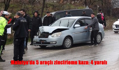 Malatya’da Zincirleme Kaza: 5 Araç Birbirine Girdi, 4 Yaralı
