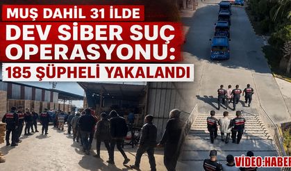 Muş dahil 31 ilde siber suç operasyonu: 185 şüpheli yakalandı, 93' kişi tutuklandı