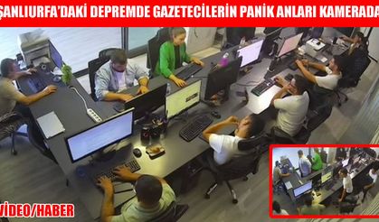 Deprem anında panik yaşayan gazeteciler saniyeler sonra görevinin başına döndü