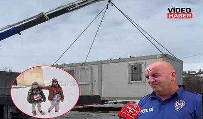 Muşlu polis, Van’ın 4 öğrencili mezrasına konteyner sınıf kurdu