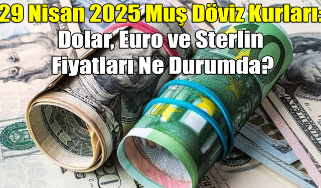 29 Nisan 2025 Muş Döviz Kurları: Dolar, Euro ve Sterlin Fiyatları Ne Durumda?