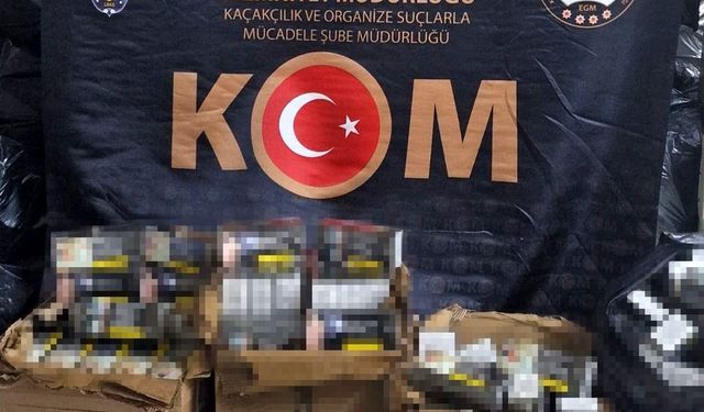 Erzincan’da rekor kaçak makaron operasyonu: 5 milyonun üzerinde boş makaron ele geçirildi