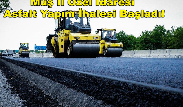Muş İl Özel İdaresi Asfalt Yapım İhalesi Başladı!